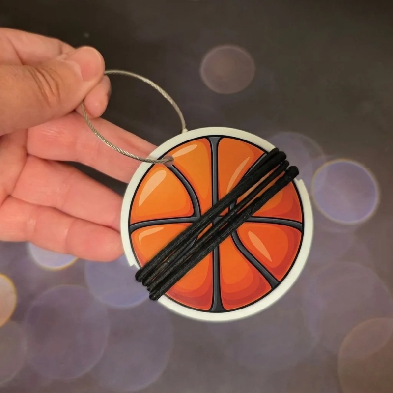 Custom Basketball Hair Tie Bag Tag