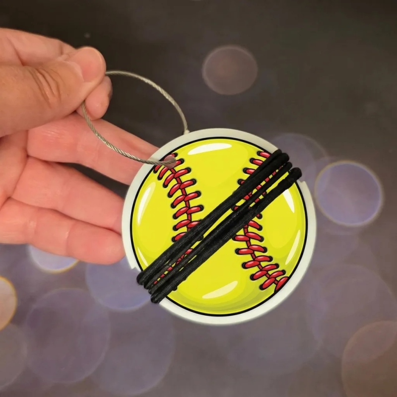 Custom Softball Hair Tie Bag Tag