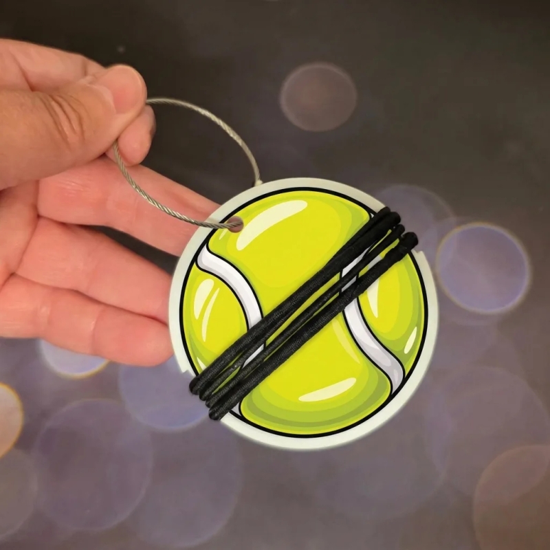 Custom Tennis Hair Tie Bag Tag