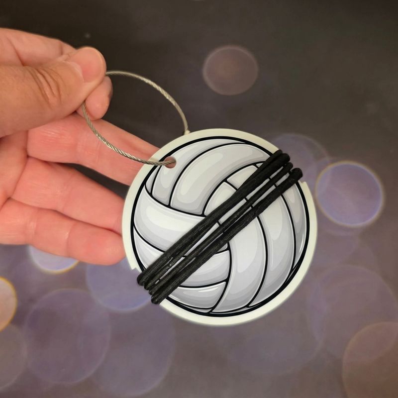 Custom Volleyball Hair Tie Bag Tag