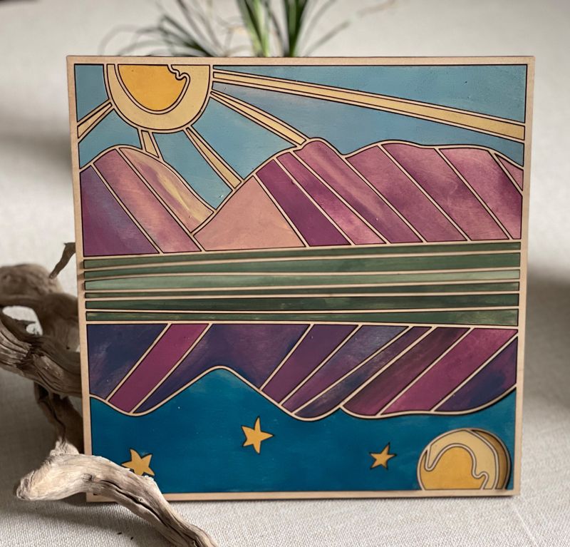 DIY Paint Kit, Scenic Paint Kit, Scenery Paint Kit, DIY Reversible Paint Kit, Paint Kit for Adult, Paint Kit Date Night, Sip and Paint Kit (Beach Wood Only)