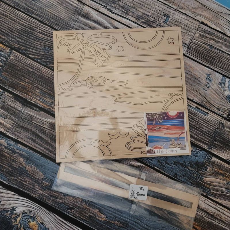 DIY Paint Kit, Scenic Paint Kit, Scenery Paint Kit, DIY Reversible Paint Kit, Paint Kit for Adult, Paint Kit Date Night, Sip and Paint Kit (Beach Wood Only)