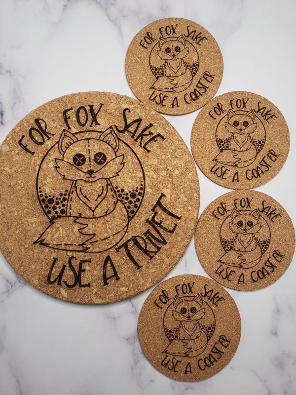 For Fox Sake (FFS) Coaster, Trivet, Cutting Board
