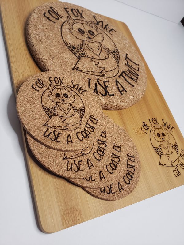 For Fox Sake (FFS) Coaster, Trivet, Cutting Board