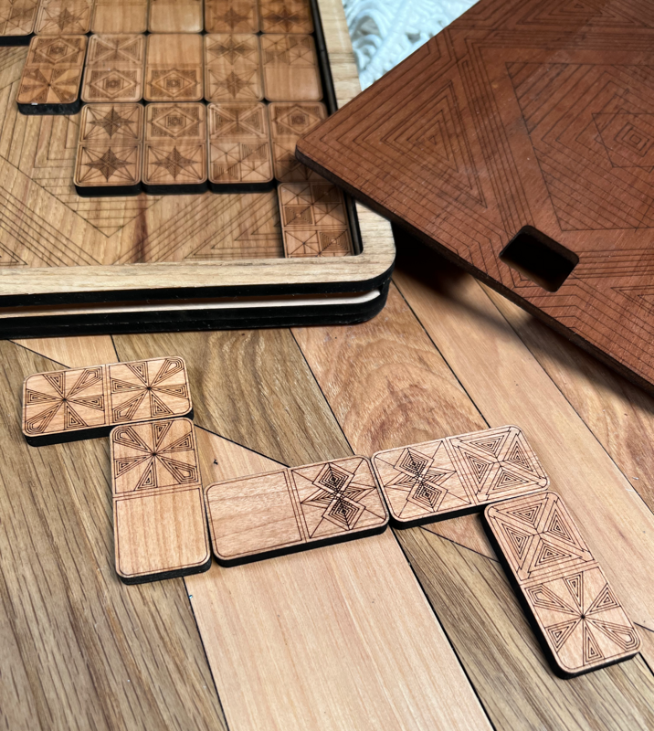 Boho-Engraved Domino Set: Where Art Meets Tradition!