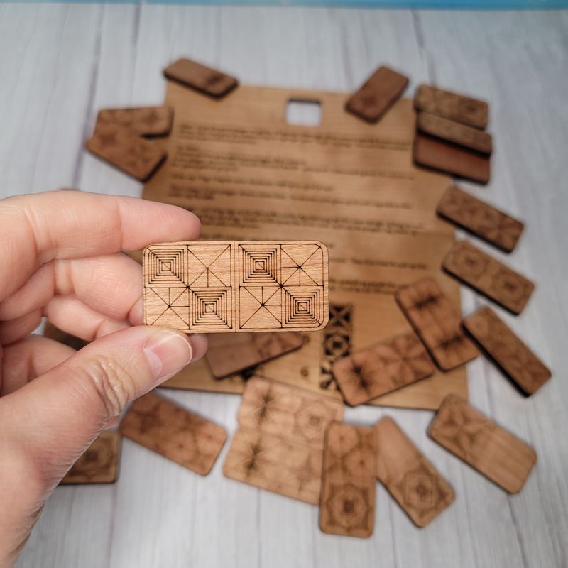 Boho-Engraved Domino Set: Where Art Meets Tradition!