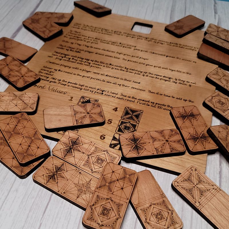 Boho-Engraved Domino Set: Where Art Meets Tradition!
