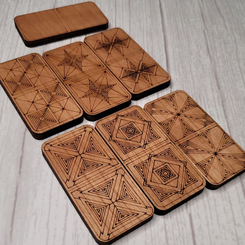 Boho-Engraved Domino Set: Where Art Meets Tradition!