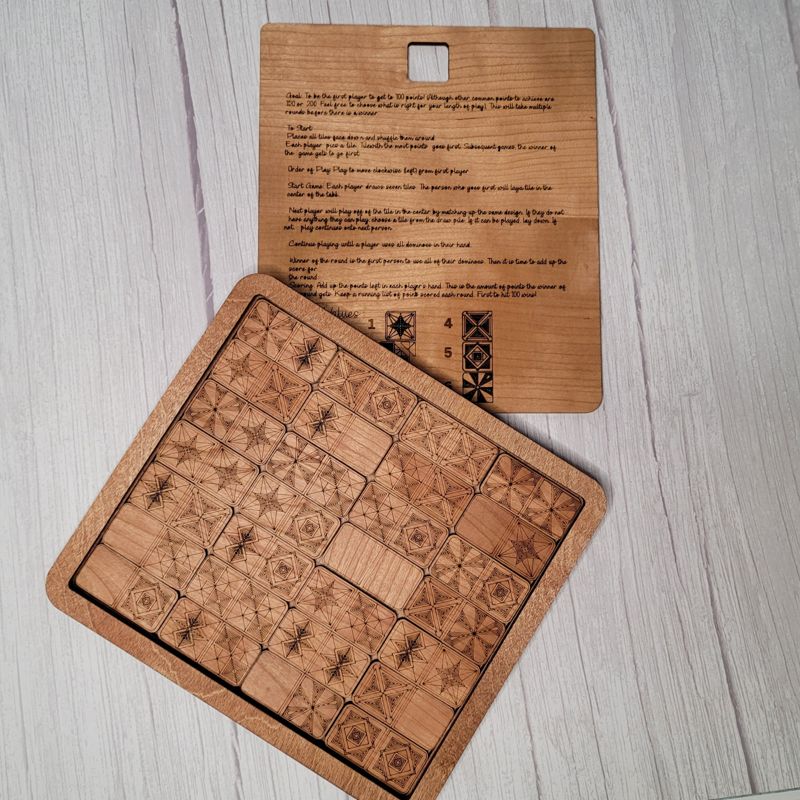Boho-Engraved Domino Set: Where Art Meets Tradition!