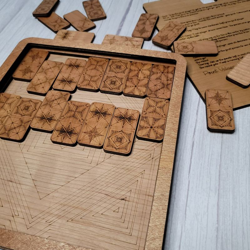 Boho-Engraved Domino Set: Where Art Meets Tradition!