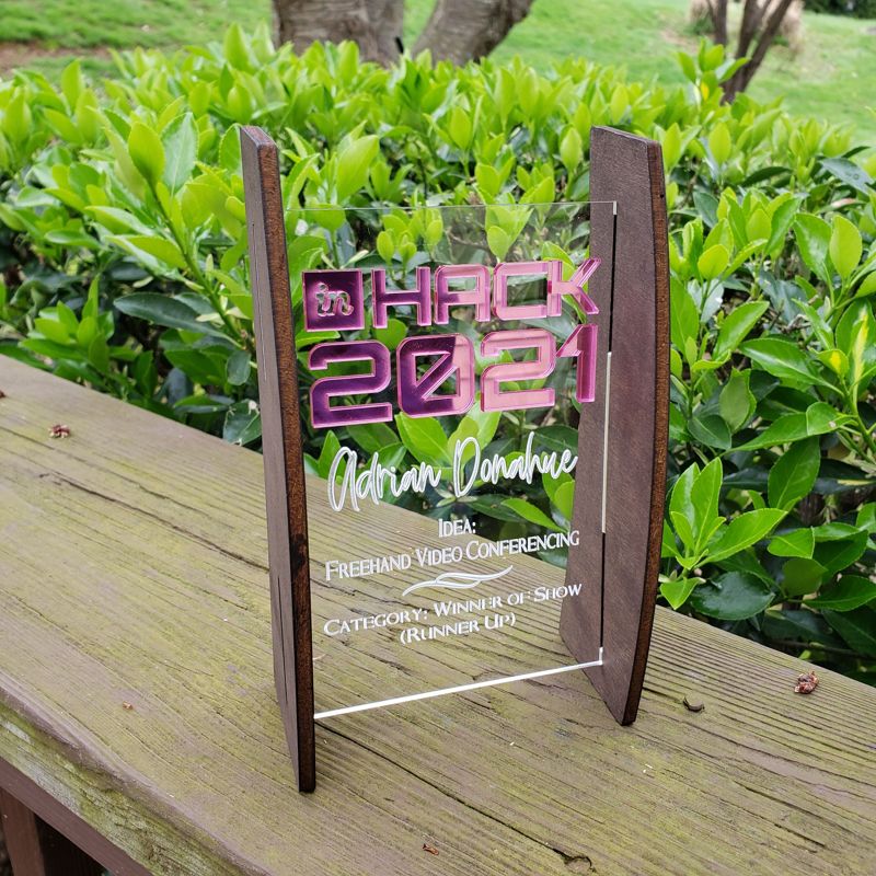Custom Engraved Acrylic Trophy, Custom Engraved Acrylic Award, Custom Acrylic and Wood Trophies