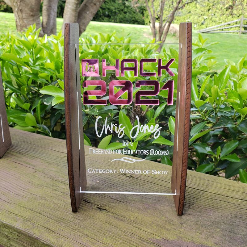 Custom Engraved Acrylic Trophy, Custom Engraved Acrylic Award, Custom Acrylic and Wood Trophies