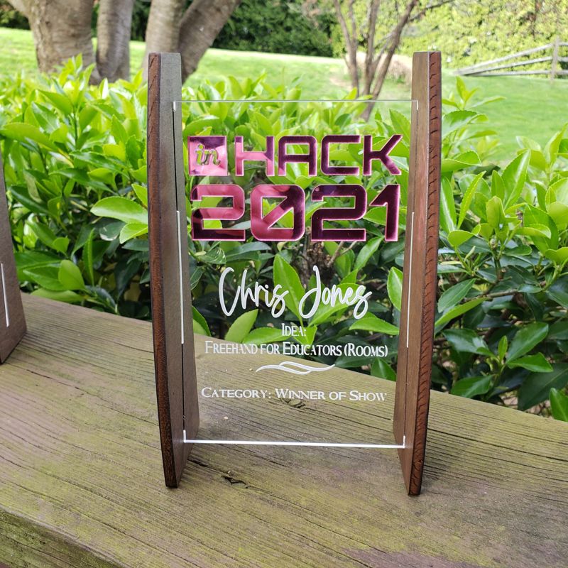 Custom Engraved Acrylic Trophy, Custom Engraved Acrylic Award, Custom Acrylic and Wood Trophies