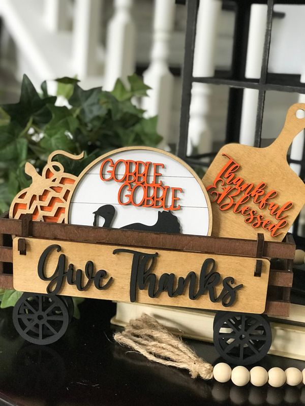 Add On Thanksgiving Kit, DIY Interchangeable Wagon Kit, Paint at Home Kit, Shelf Sitter