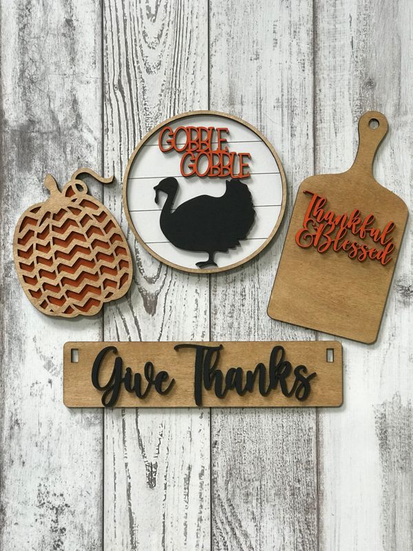 Add On Thanksgiving Kit, DIY Interchangeable Wagon Kit, Paint at Home Kit, Shelf Sitter
