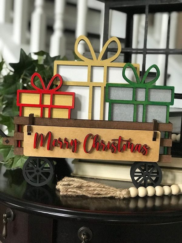 Add On Christmas Present Kit, DIY Interchangeable Wagon Kit, Paint at Home Kit, Shelf Sitter