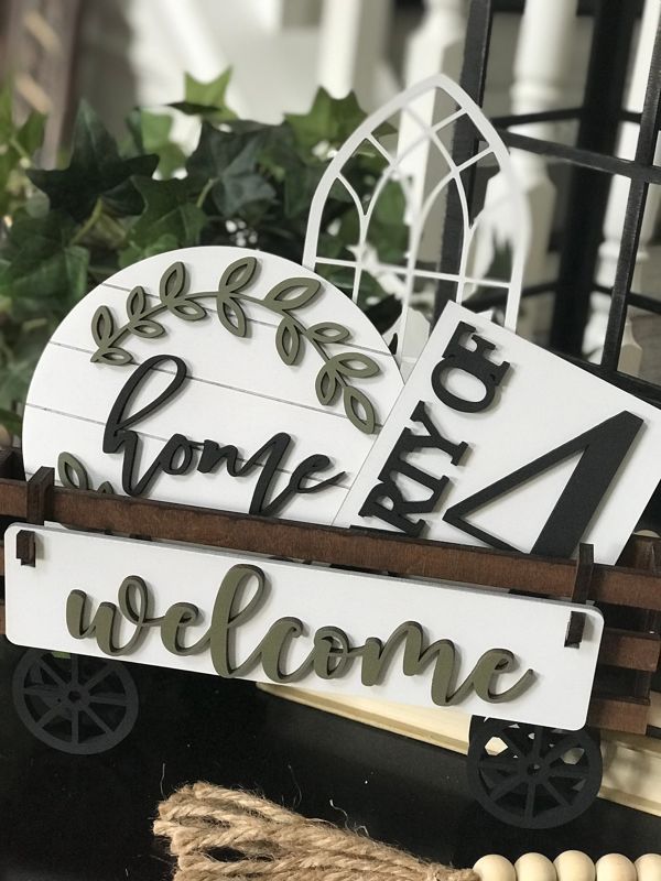 Add On Welcome Family Kit, DIY Interchangeable Wagon Kit, Paint at Home Kit, Shelf Sitter