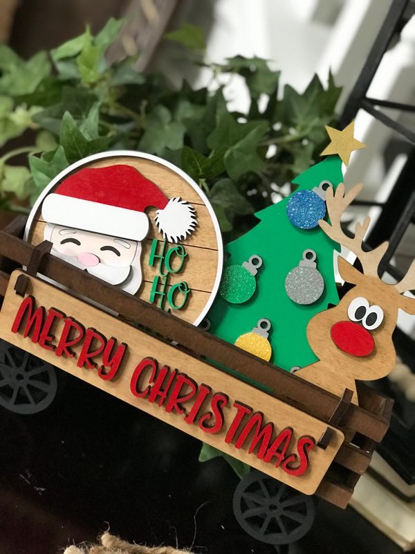 Add On Santa Reindeer Kit, DIY Interchangeable Wagon Kit, Paint at Home Kit, Shelf Sitter