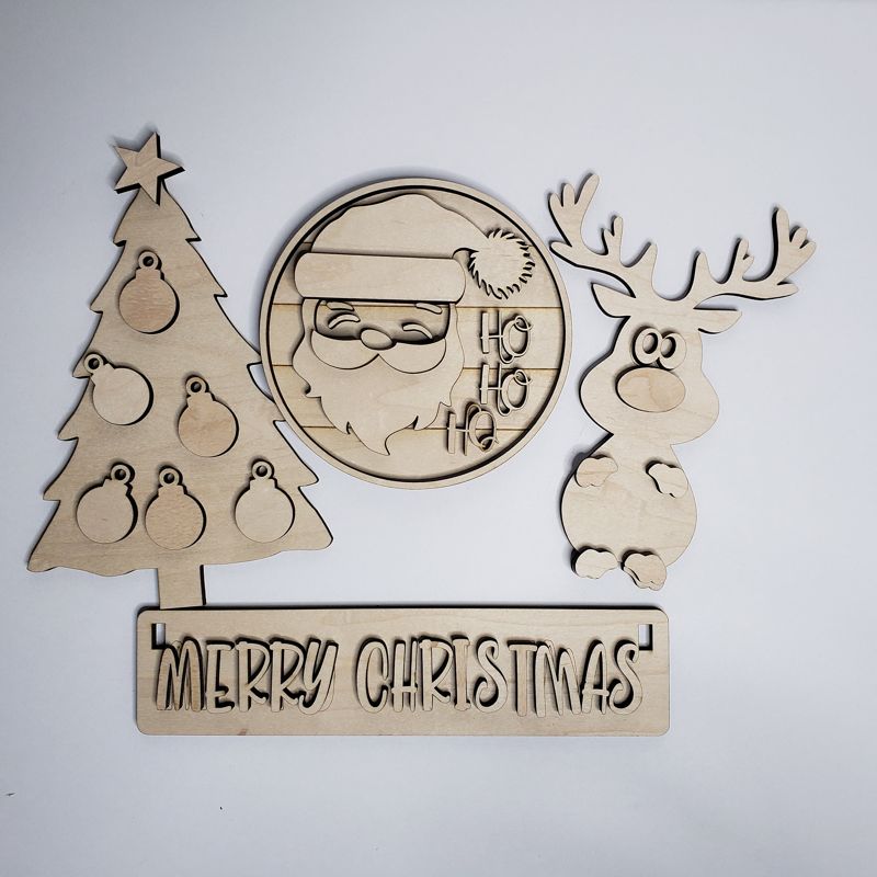 Add On Santa Reindeer Kit, DIY Interchangeable Wagon Kit, Paint at Home Kit, Shelf Sitter