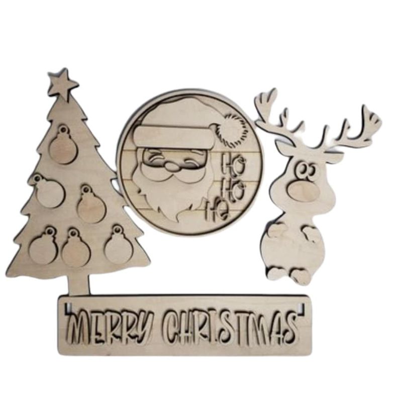 Add On Santa Reindeer Kit, DIY Interchangeable Wagon Kit, Paint at Home Kit, Shelf Sitter
