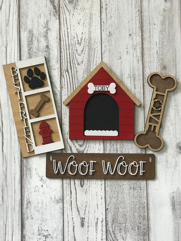 Add On Dog Kit, DIY Interchangeable Wagon Kit, Paint at Home Kit, Shelf Sitter
