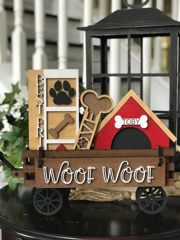 Add On Dog Kit, DIY Interchangeable Wagon Kit, Paint at Home Kit, Shelf Sitter
