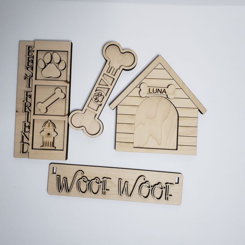 Add On Dog Kit, DIY Interchangeable Wagon Kit, Paint at Home Kit, Shelf Sitter