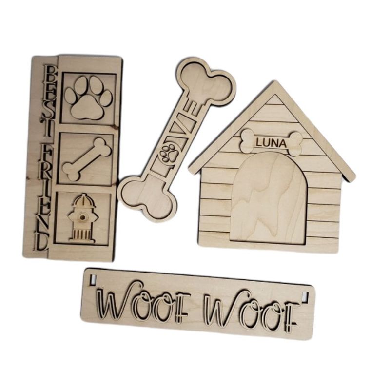 Add On Dog Kit, DIY Interchangeable Wagon Kit, Paint at Home Kit, Shelf Sitter