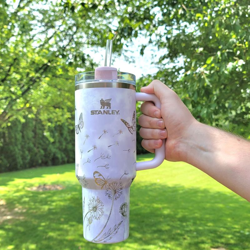 Butterfly Stanley, **FREE KEYCHAIN**,Dragonfly Stanley, Engraved 40 oz Tumbler, Stanley Sprinkle Kindness, Quencher H2.0, Personalized (30oz Fog H2.0)
