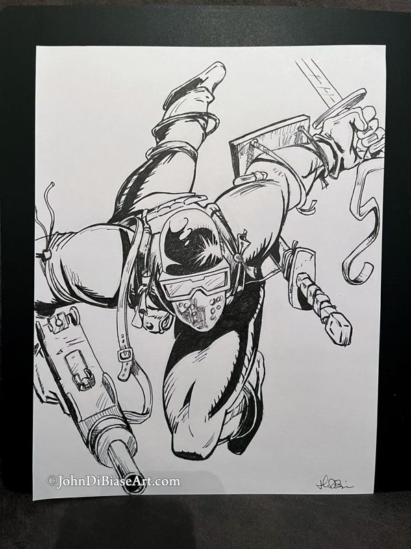 G.I. Joe Snake Eyes (B&W) ORIGINAL Marker Drawing 8.5 x 11 -- From the Sketchbook