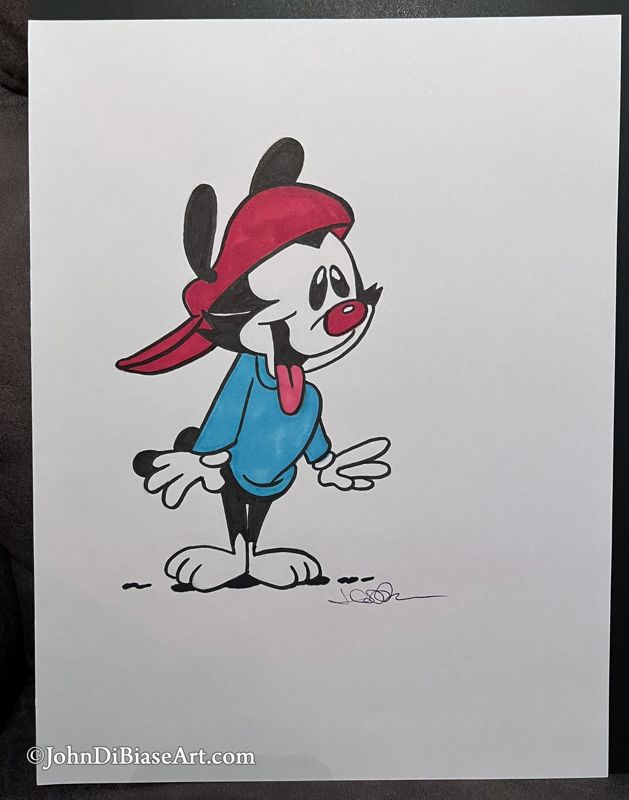 Wakko Warner (Jess Harnell) Animaniacs ORIGINAL Marker Drawing 8.5 x 11 -- From the Sketchbook