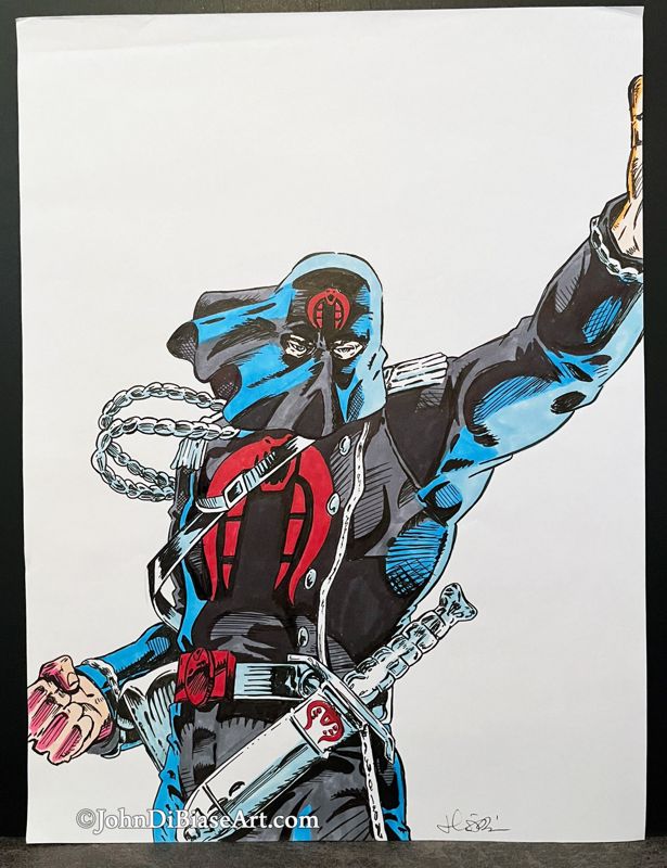G.I. Joe Cobra Commander ORIGINAL Marker Drawing 9 x 12 -- From the Sketchbook