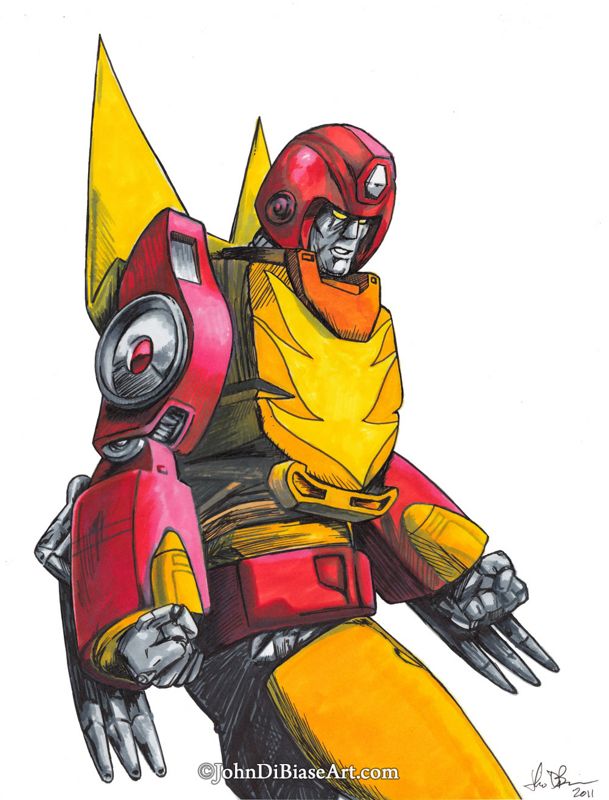 Hot Rod Transformers Full Color Drawing Print - 8.5 x 11