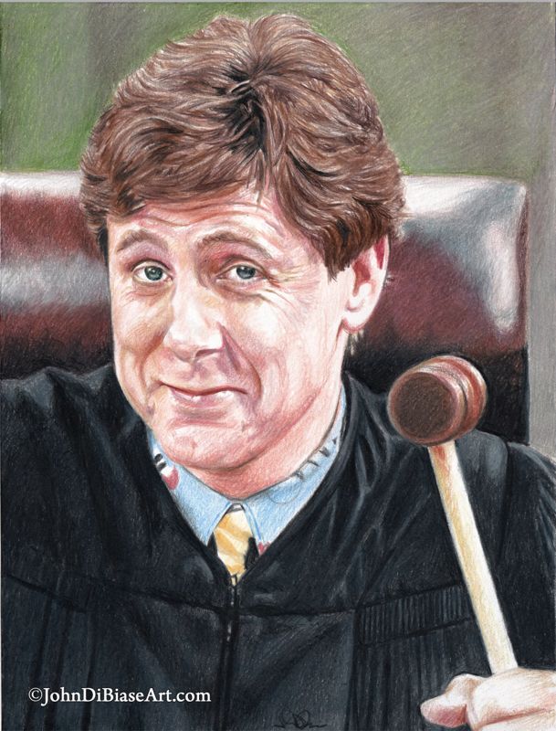 Harry T. Stone (Harry Anderson) from Night Court Colored Pencil Drawing Print 8.5 x 11