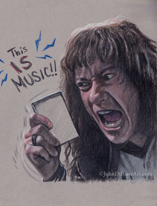 "This is Music" Eddie from Stranger Things Colored Pencil Original Drawing (NOT A PRINT) 9" x 12"