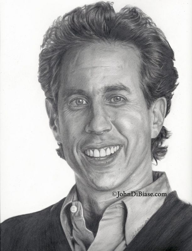 Jerry Seinfeld (2013) TV's Seinfeld Graphite Pencil Drawing Print 8.5 x 11