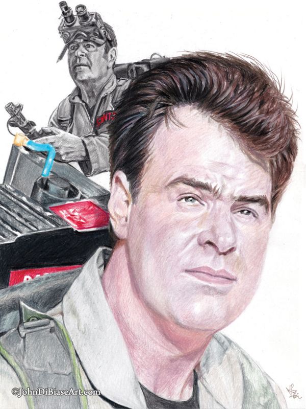 Dan Aykroyd as Ray Stantz in Ghostbusters and Ghostbusters: Frozen Empire Colored Pencil Drawing Print 8.5 x 11