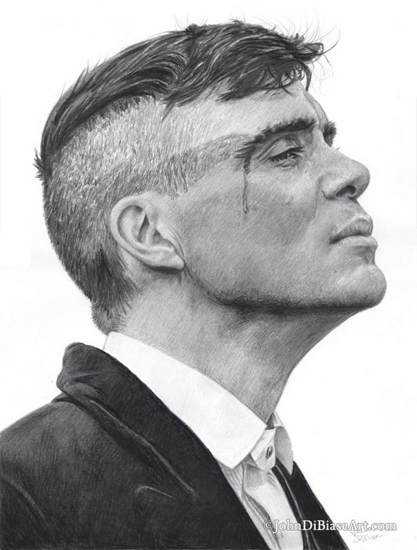 Cillian Murphy as Tommy Shelby in Peaky Blinders Graphite Pencil Drawing Print