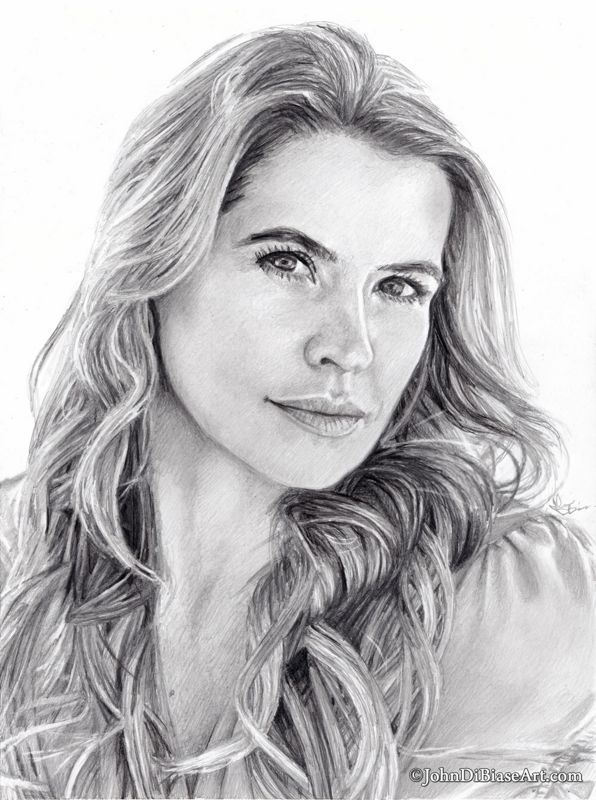 Kristy Swanson Graphite Pencil Portrait Drawing Print 8.5 x 11