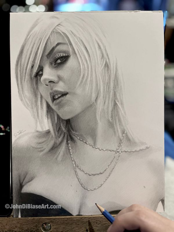 Elisha Cuthbert Original Portrait Drawing (NOT a print) 9 x 12