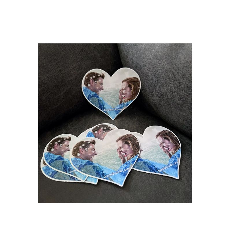 Jim and Pam at Niagara Falls "The Office" 3" Vinyl Heart-shaped Sticker