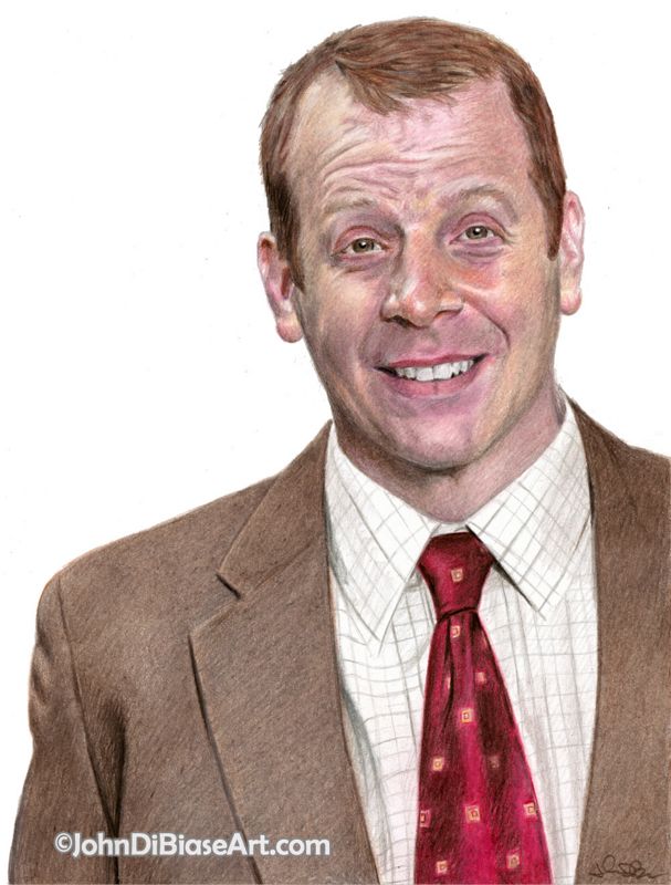 Toby Flenderson (Paul Lieberstein) from "The Office" Drawing Print  (Smiling) 8.5 x 11