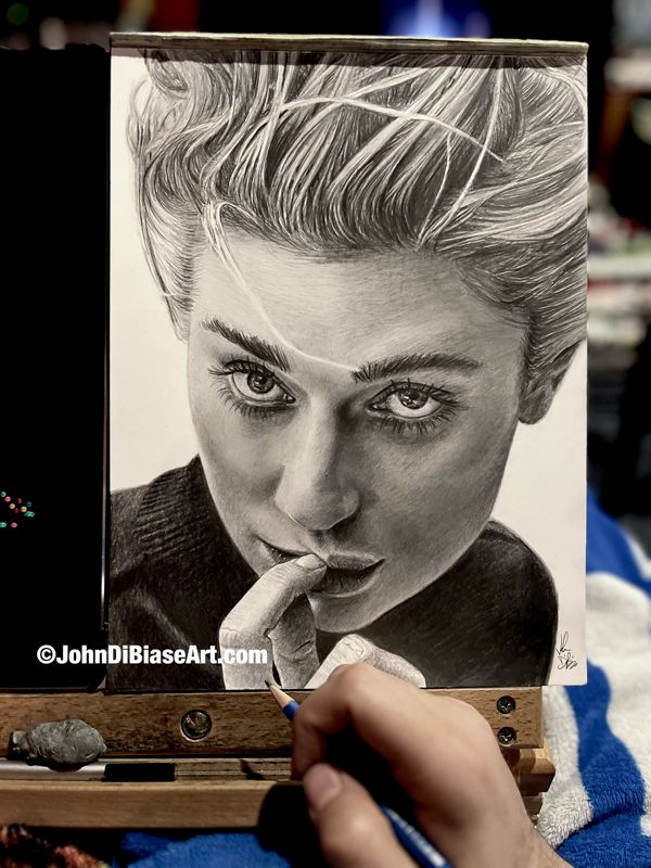 Elizabeth Debicki Original Graphite Drawing (NOT a print) 9x12