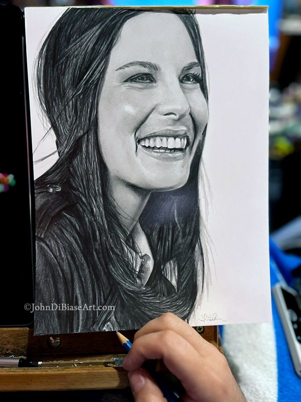 Liv Tyler Original Freehand Graphite Drawing (NOT a print) 9x12