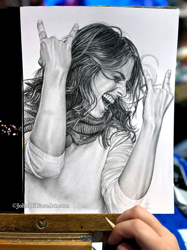 Stana Katic (Rocks!) Original Drawing (NOT a print) 9x12