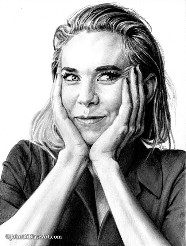 Vanessa Kirby (2024) ORIGINAL Pencil Drawing  (9 x 12) - NOT A PRINT