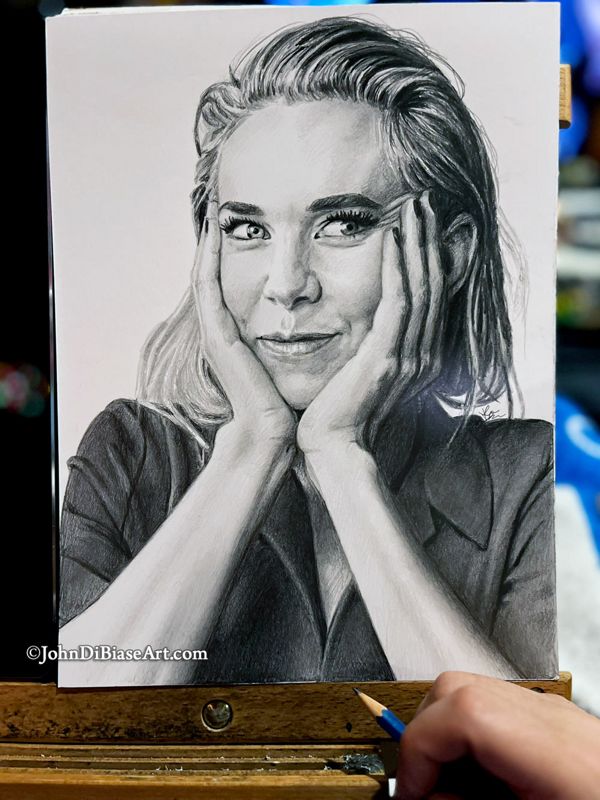 Vanessa Kirby (2024) ORIGINAL Pencil Drawing  (9 x 12) - NOT A PRINT