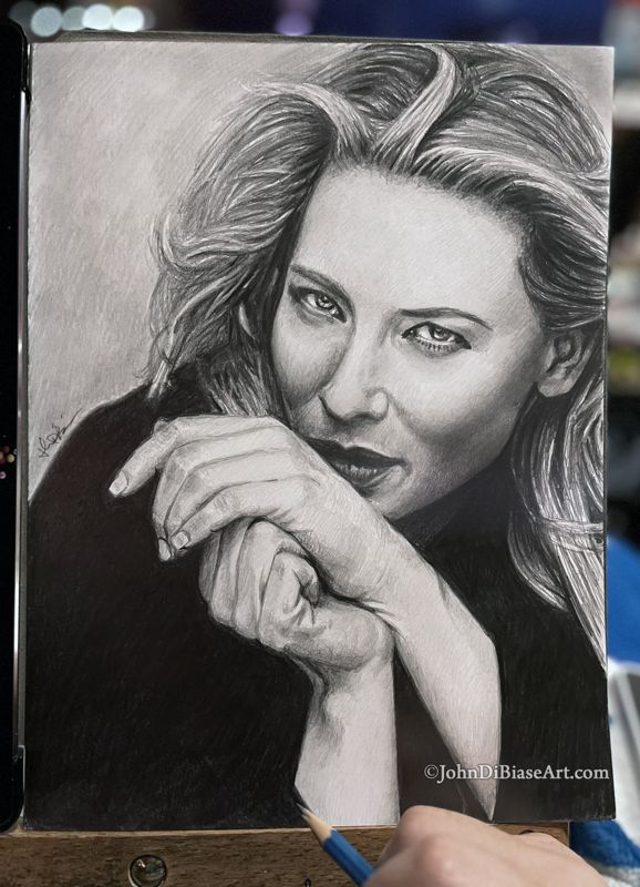 Cate Blanchett ORIGINAL Pencil Drawing (9 x 12) - NOT A PRINT