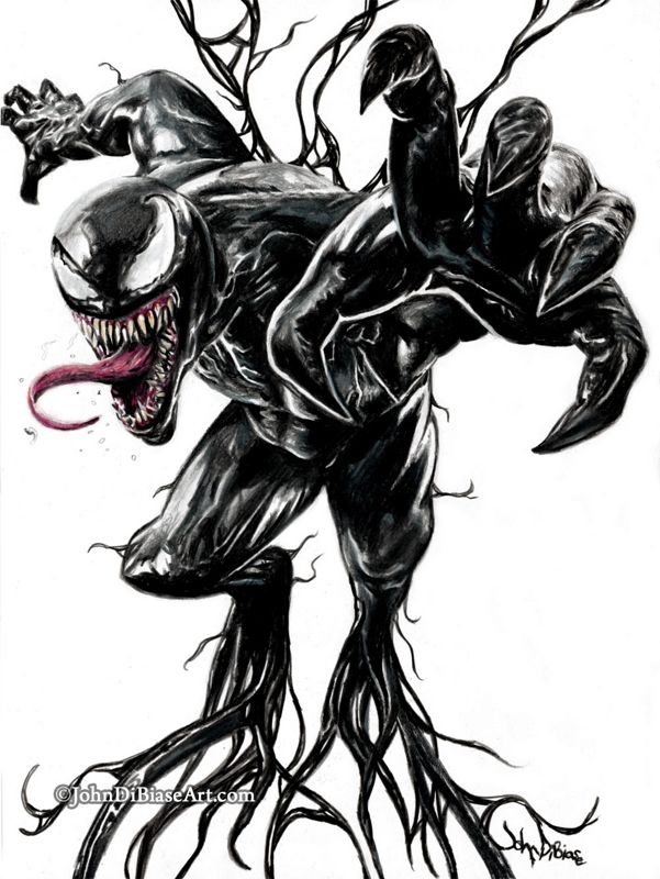 Venom Colored Pencil  Drawing Print 8.5 x 11