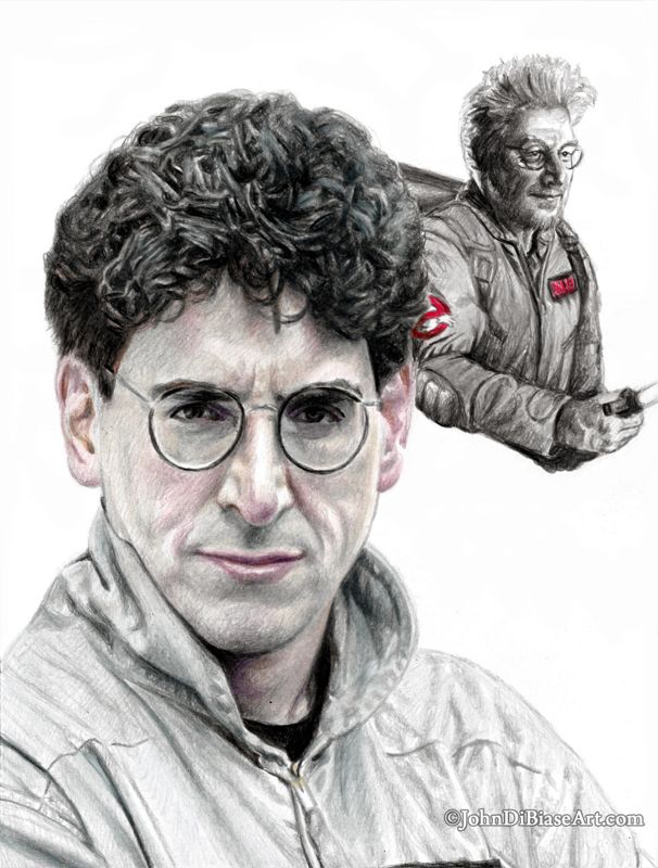 BUNDLE: Ghostbusters "Young & Old" Series Colored Pencil Drawing Prints - 6 total: Venkman, Spengler, Stantz, Zeddemore, Janine Melnitz, Dana Barrett